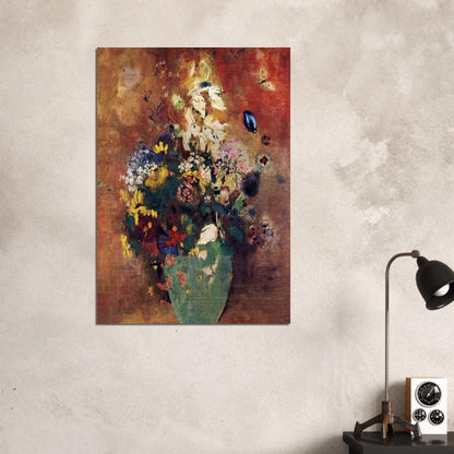 GREEN VASE - Odilon Redon Brushed Aluminum Print - 70x100 cm / 28x40 inches | Odilon Redon Aluminum Print | Odilon Redon Prints