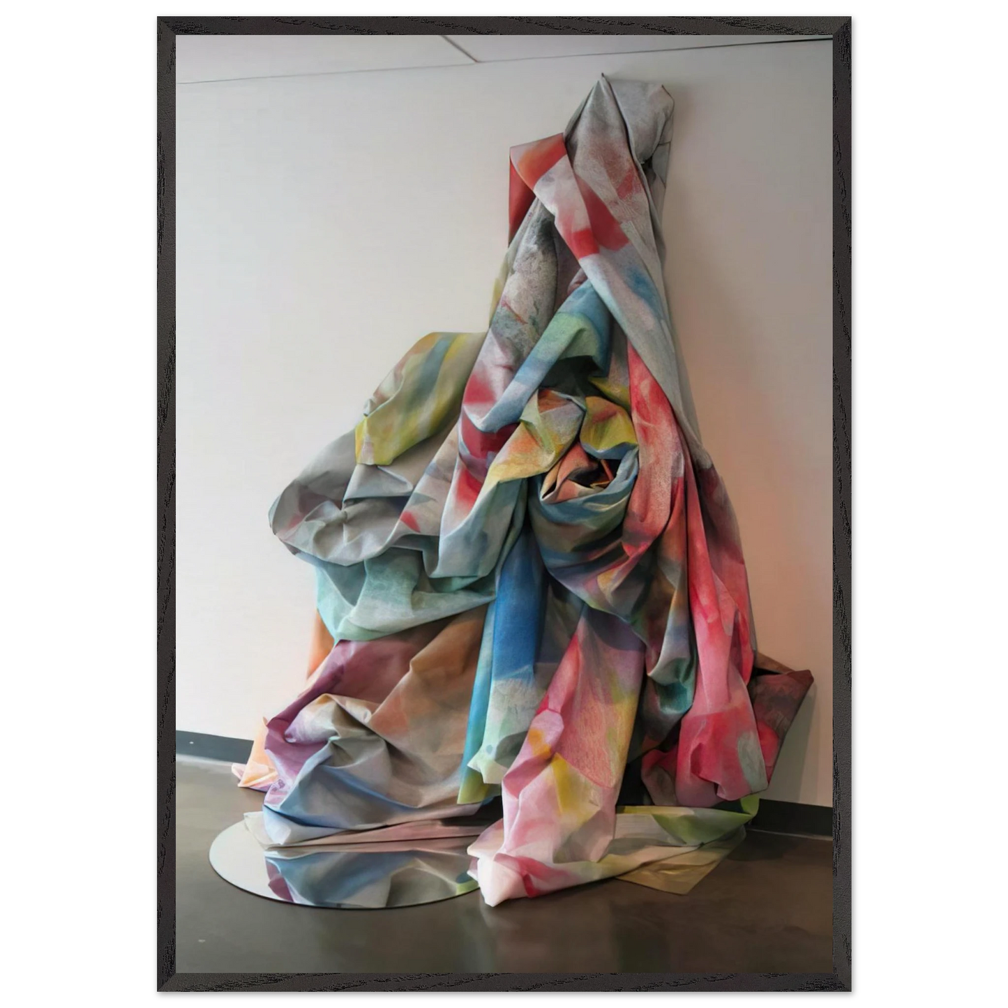 Wall Cascade with Mirror - Sam Gilliam 70x100 cm / 28x40 inches Framed Art Print – Black Wooden Frame