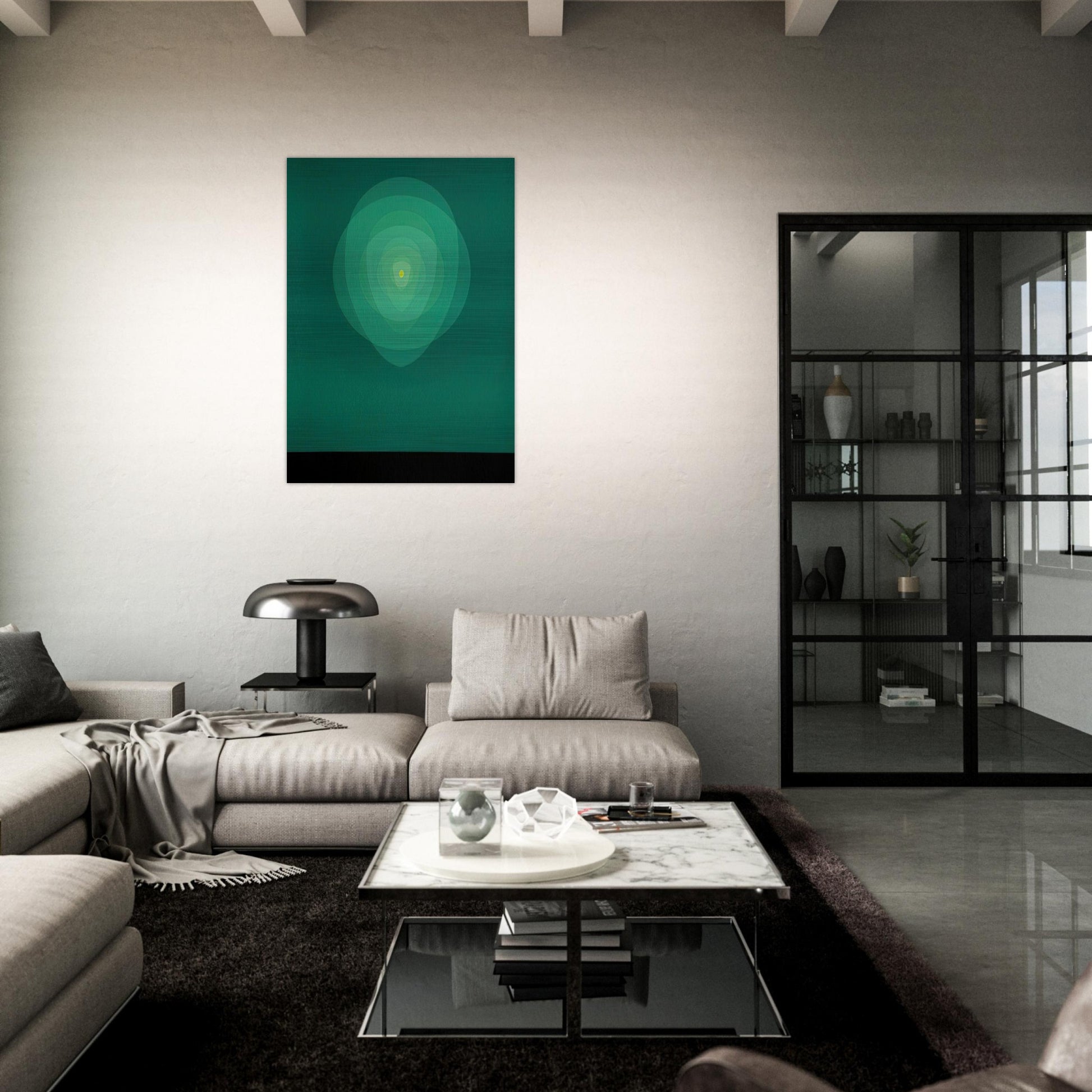 Green Mandala - 1969 - Clarence Holbrook Carter Brushed Aluminum Print - 70x100 cm / 28x40 inches | Clarence Holbrook Carter Aluminum Print | Clarence Holbrook Carter Prints