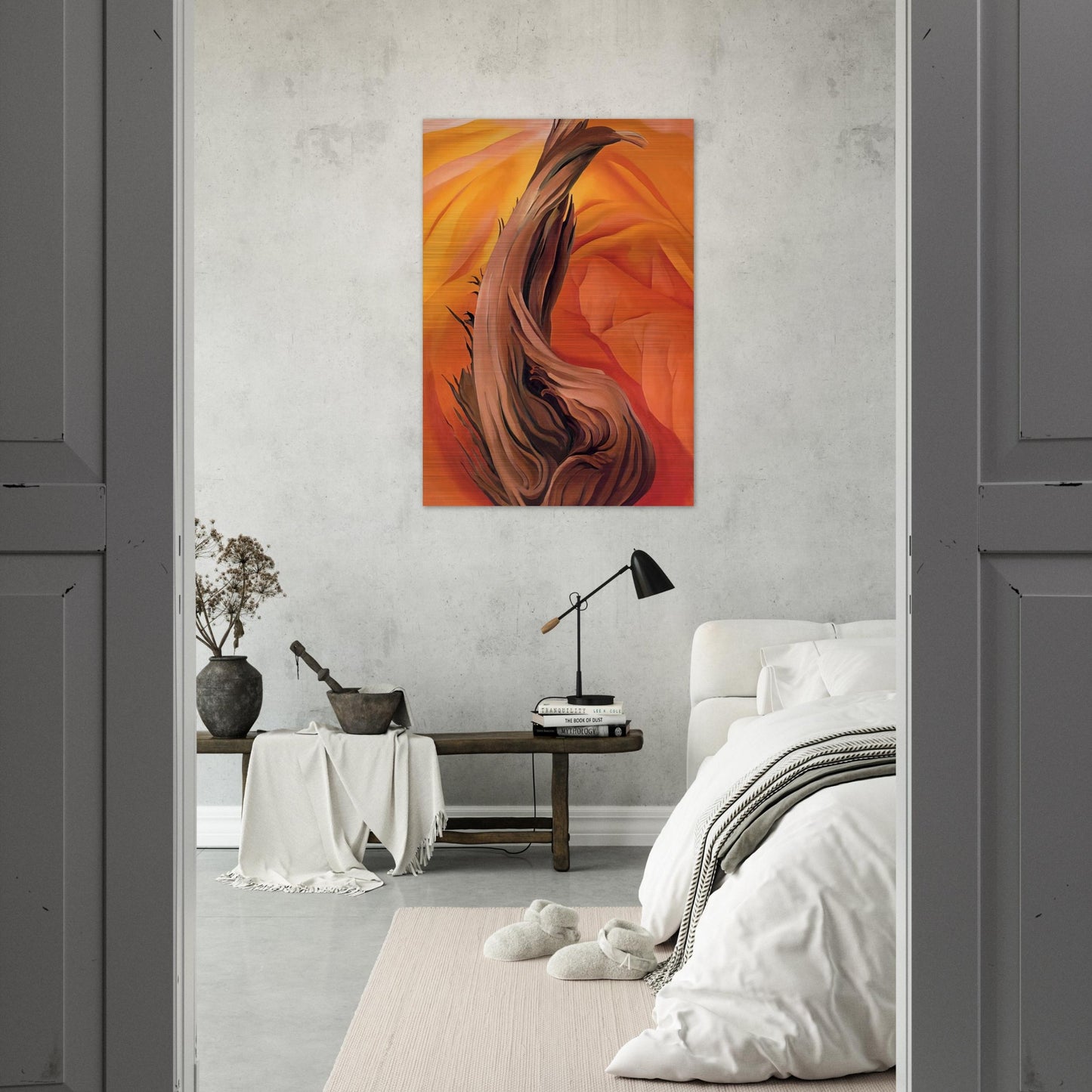 Stump in Red Hills - Georgia O'Keeffe Brushed Aluminum Print - 70x100 cm / 28x40 inches | Georgia O'Keeffe Aluminum Print | Georgia O'Keeffe Prints