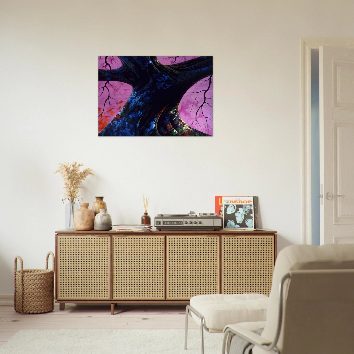 Giant Oak - Eyvind Earle Brushed Aluminum Print - 70x100 cm / 28x40 inches | Eyvind Earle Aluminum Print | Eyvind Earle Prints