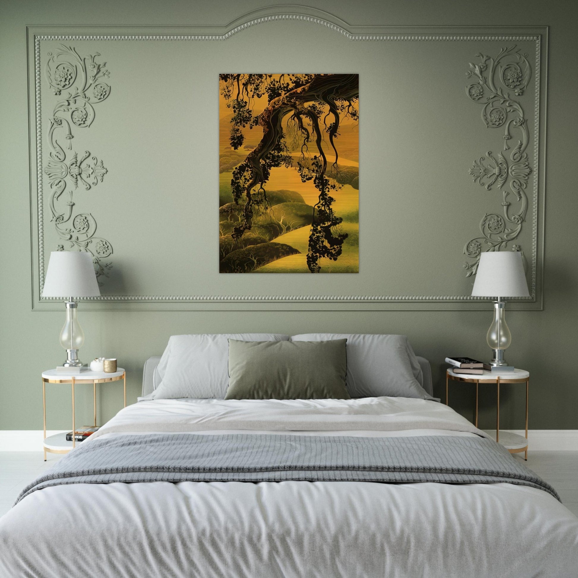 Yorktown Branch - Eyvind Earle Brushed Aluminum Print - 70x100 cm / 28x40 inches | Eyvind Earle Aluminum Print | Eyvind Earle Prints