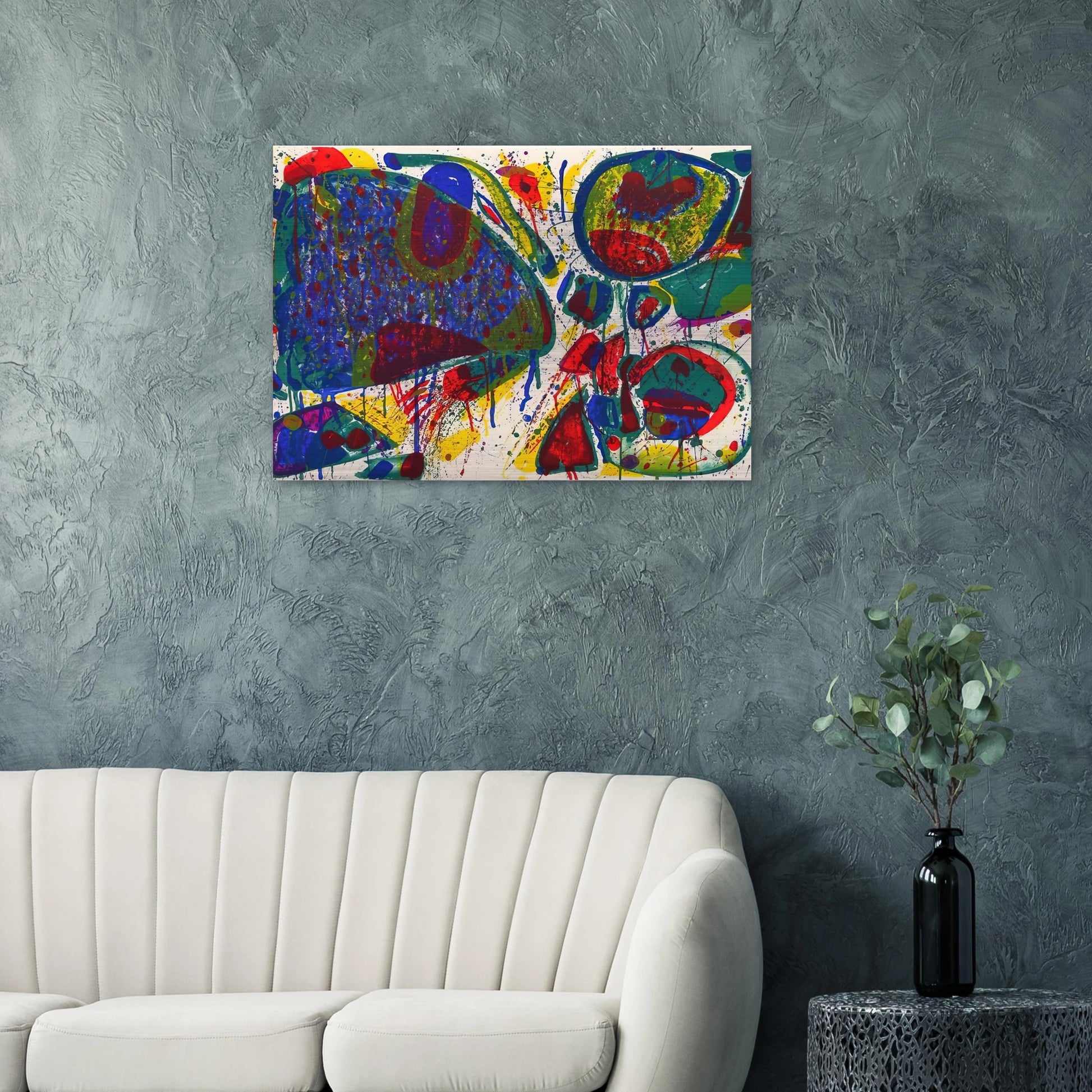 Variant III  from Bright Jade Ghost  - Sam Francis Brushed Aluminum Print - 70x100 cm / 28x40 inches | Sam Francis Aluminum Print | Sam Francis Prints
