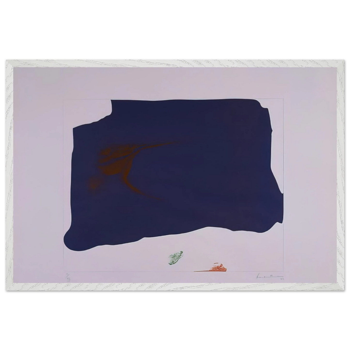 Helen Frankenthaler - Variation II on Mauve Corner - 1969 Wall art - 13x18 cm / 5x7 inches - Premium Wooden Framed Poster With Fine Art Paper-canvas - Wood frame