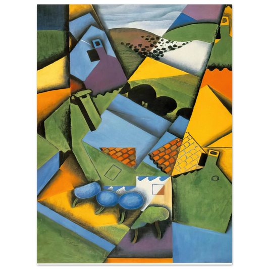 Juan Gris - LANDSCAPE WITH HOUSE AT CERET 1913  75x100 cm / 30x40inches Fine Art Poster