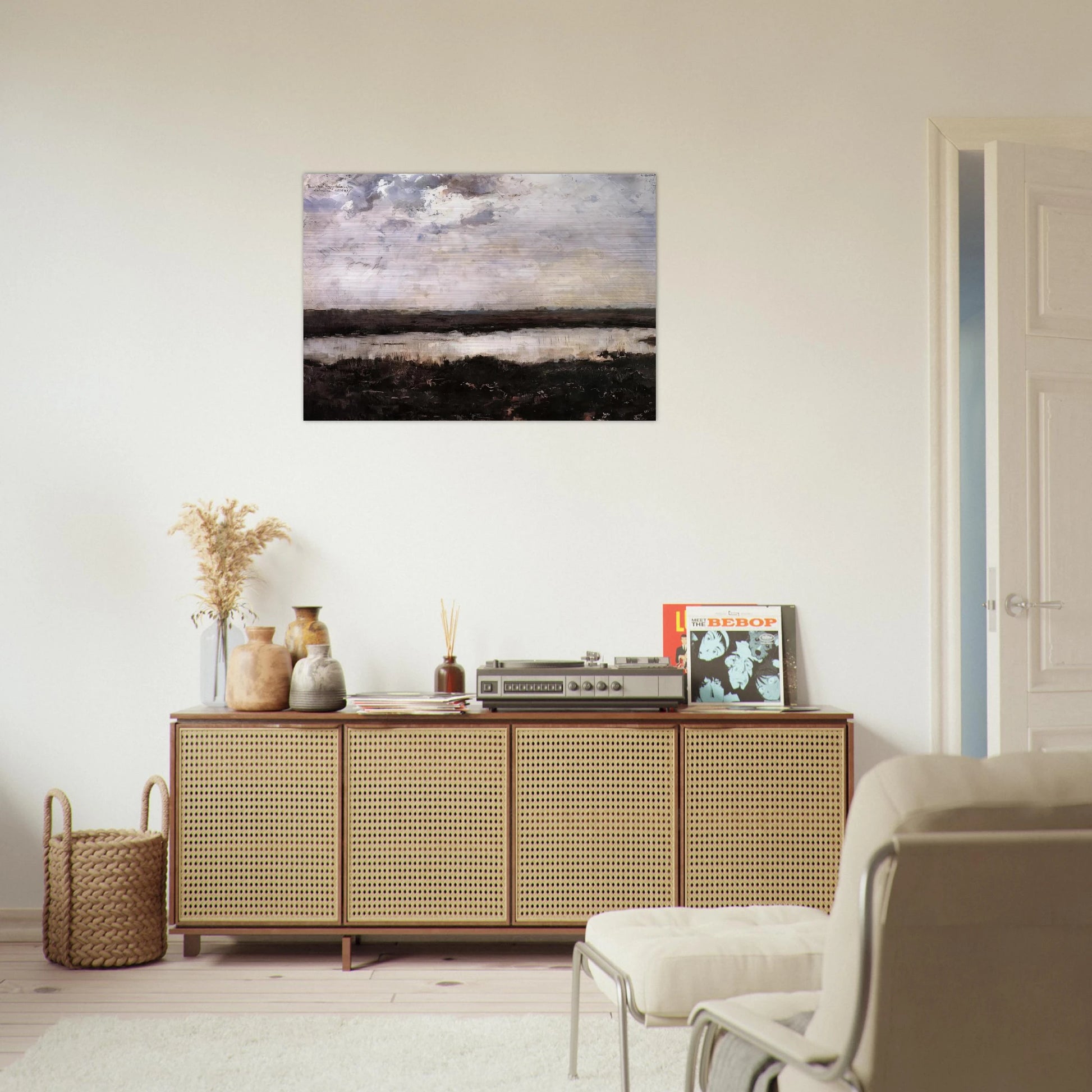 A POND IN CAMPINE 1884 - Theo van Rysselberghe Brushed Aluminum Print - 70x100 cm / 28x40 inches | Theo van Rysselberghe Aluminum Print | Theo van Rysselberghe Prints