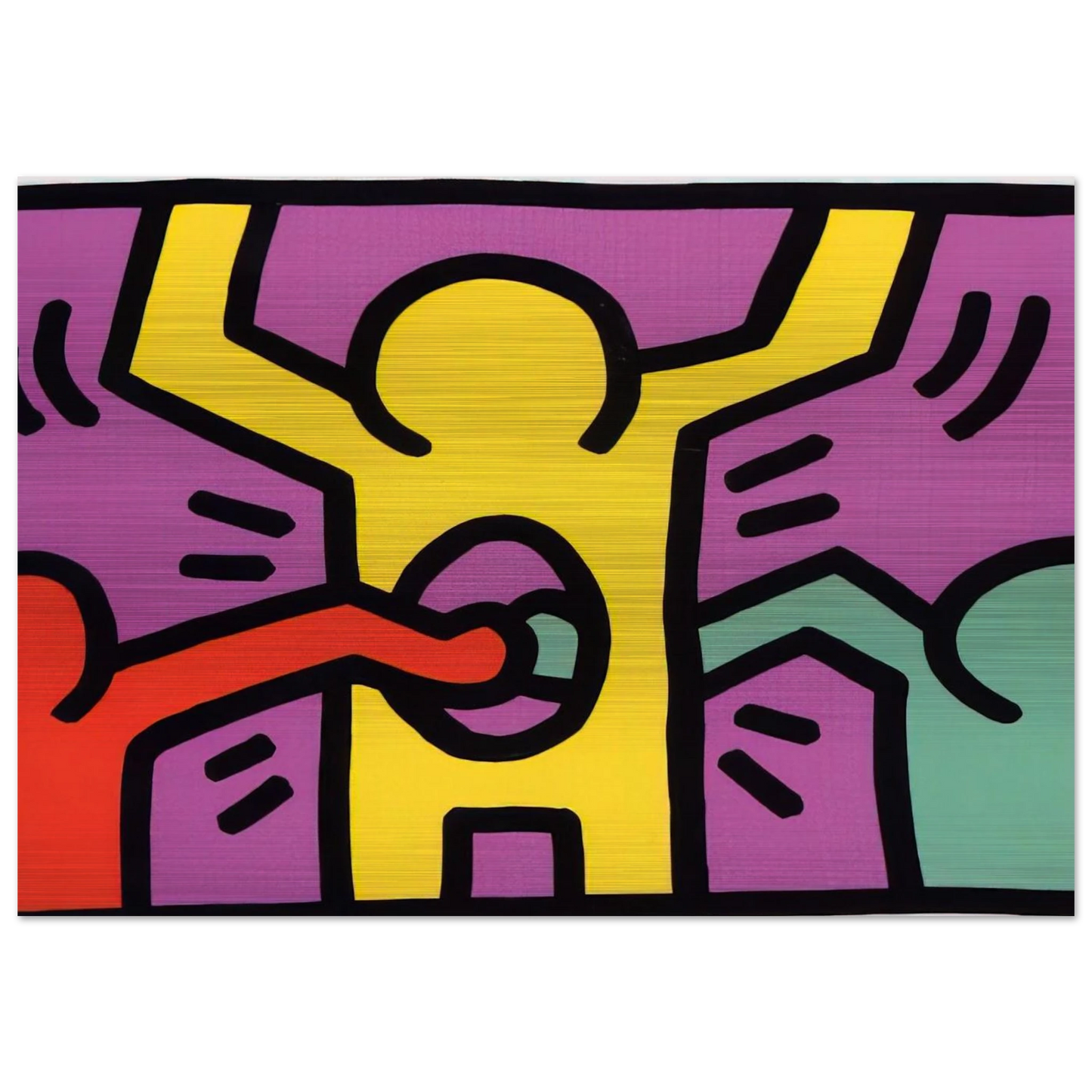POP SHOP 1 1987 - Keith Haring Brushed Aluminum Print - 70x100 cm / 28x40 inches | Keith Haring Aluminum Print | Keith Haring Prints