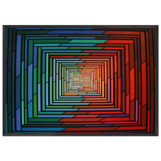 No  Stop - 1996 - Piero Dorazio 70x100 cm / 28x40 inches Framed Art Print – Black Wooden Frame