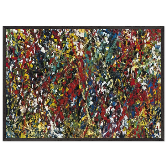 Composition N3 - Jean-Paul Riopelle 70x100 cm / 28x40 inches Framed Art Print – Black Wooden Frame