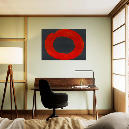 Red Circle on Black - 1965 - Jiro Yoshihara Brushed Aluminum Print - 70x100 cm / 28x40 inches | Jiro Yoshihara Aluminum Print | Jiro Yoshihara Prints