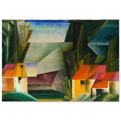 HOPFGARTEN 1920 - Lyonel Feininger Brushed Aluminum Print - 70x100 cm / 28x40 inches | Lyonel Feininger Aluminum Print | Lyonel Feininger Prints