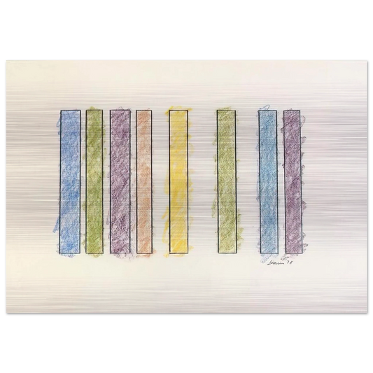 Untitled - 1978 - Gene Davis Brushed Aluminum Print - 70x100 cm / 28x40 inches | Gene Davis Aluminum Print | Gene Davis Prints