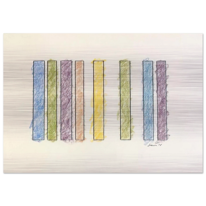 Untitled - 1978 - Gene Davis Brushed Aluminum Print - 70x100 cm / 28x40 inches | Gene Davis Aluminum Print | Gene Davis Prints