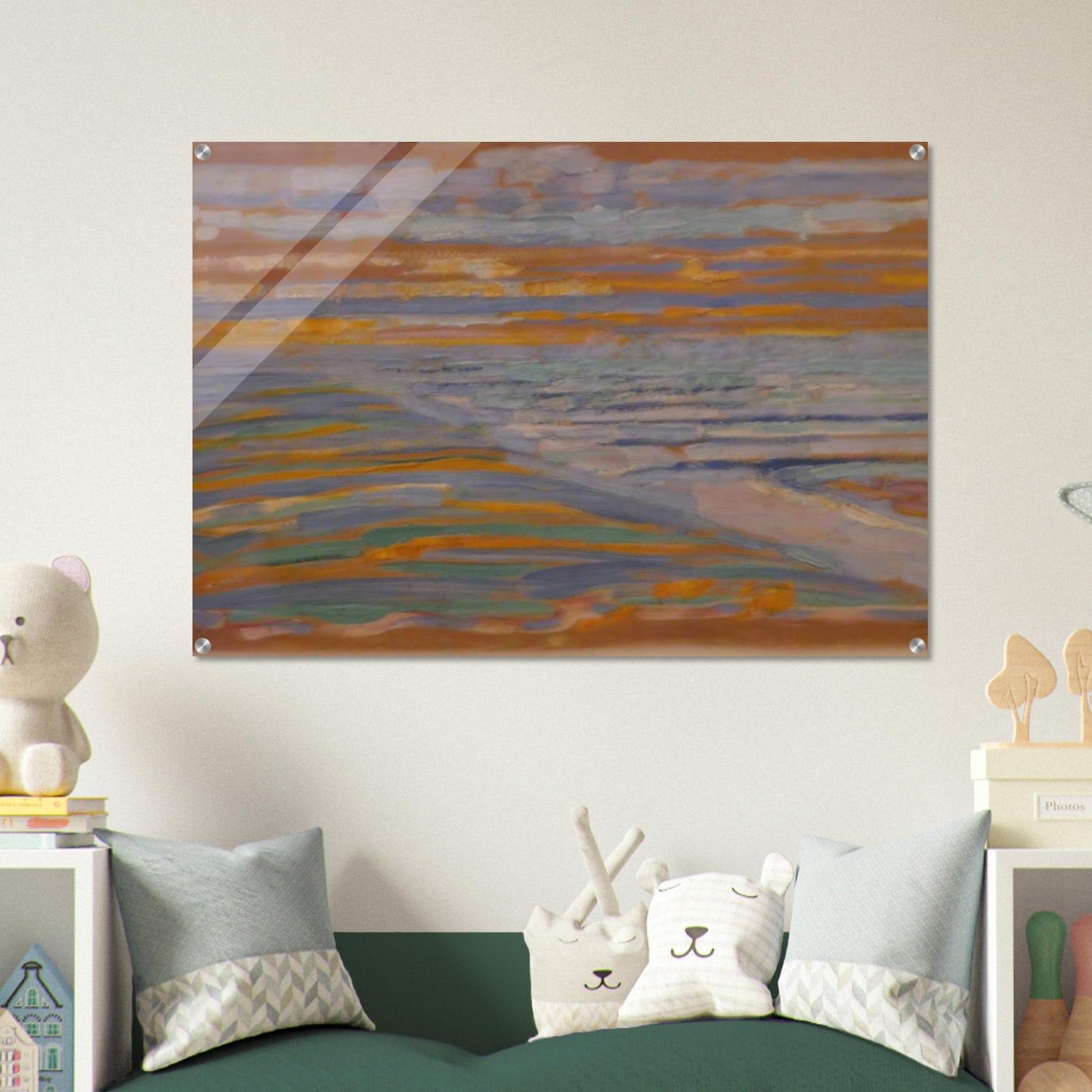 View from the Dunes with Beach and Piers - Piet Mondrian Acrylic Print - 70x100 cm / 28x40″ inches | Piet Mondrian Wall Art | Piet Mondrian Prints