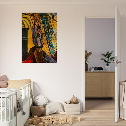 Flowers on the table - Pablo Picasso Brushed Aluminum Print - 70x100 cm / 28x40 inches | Pablo Picasso Aluminum Print | Pablo Picasso Prints