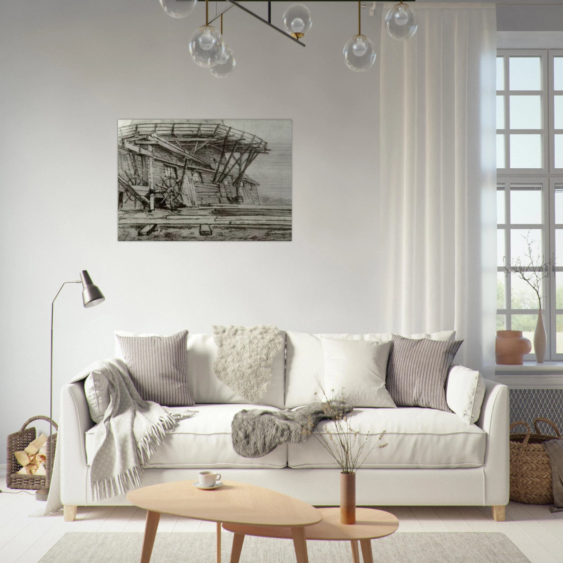 Saw Mill - Vincent van Gogh Brushed Aluminum Print - 70x100 cm / 28x40 inches | Vincent van Gogh Aluminum Print | Vincent van Gogh Prints