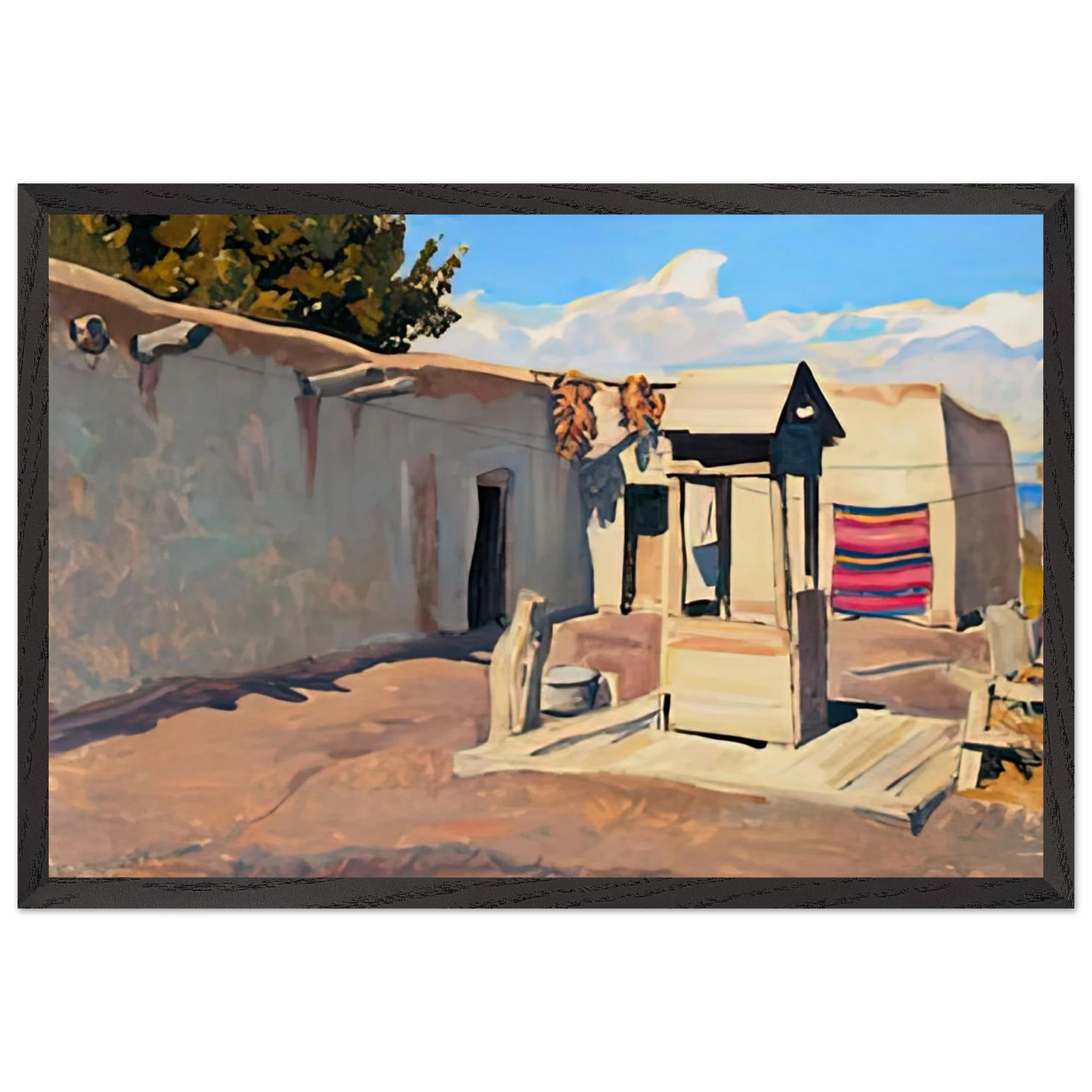 Maynard Dixon - OLD PATIO 1931 Wall art - 21x29.7 cm / 8x12" - Premium Wooden Framed Poster With Fine Art Paper-canvas - Black frame