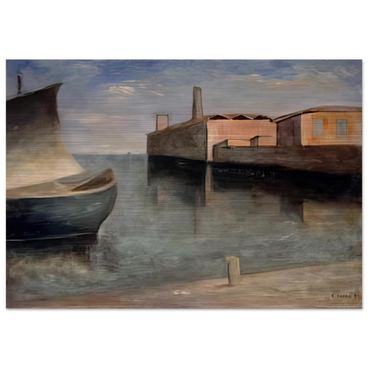 LAGOON 1932 - Carlo Carra Brushed Aluminum Print - 70x100 cm / 28x40 inches | Carlo Carra Aluminum Print | Carlo Carra Prints