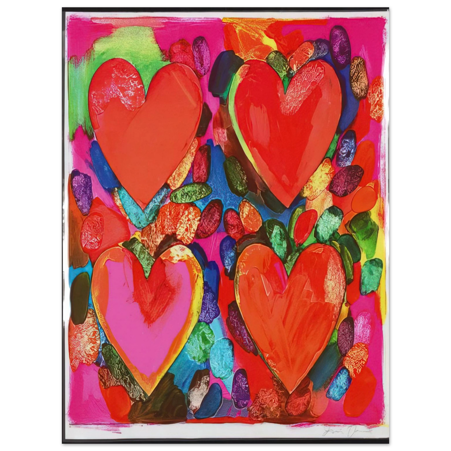 Jim Dine - FOUR HEARTS 1969  75x100 cm / 30x40inches Fine Art Poster