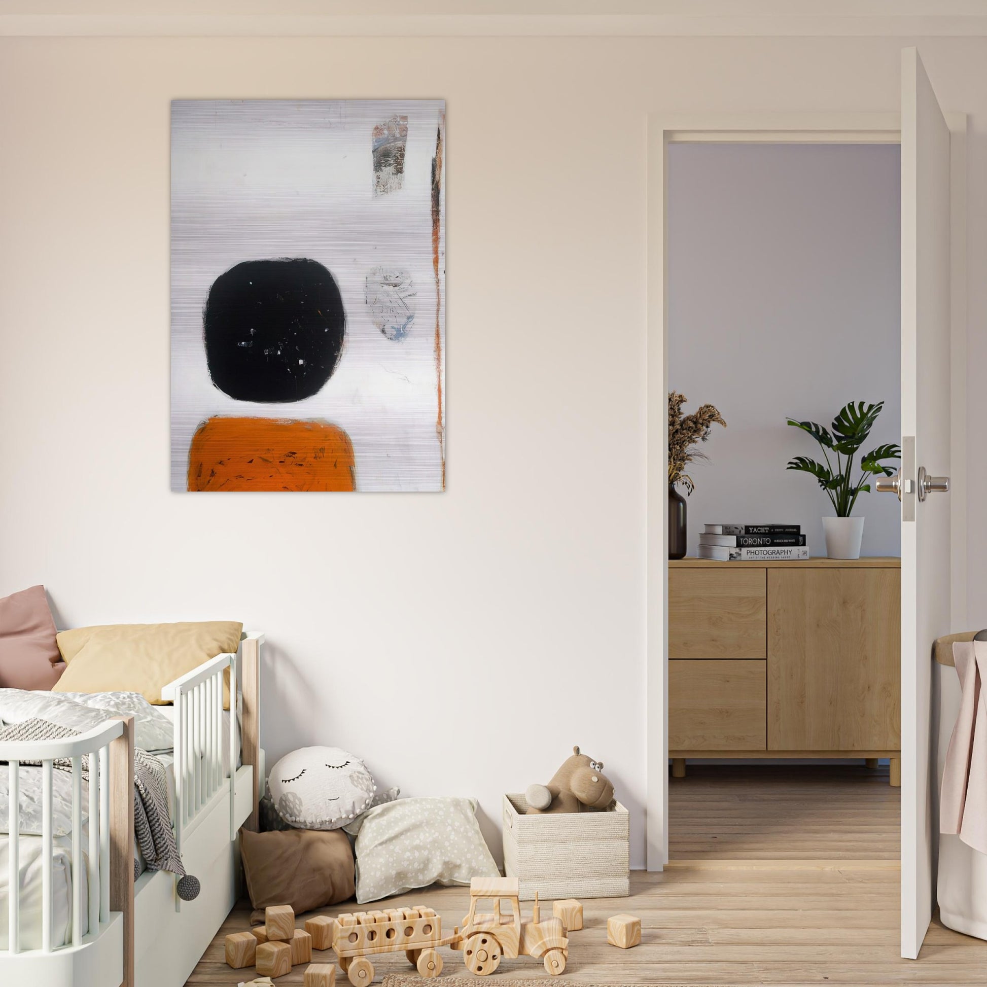 Orange, Black and White - 1960 - William Scott Brushed Aluminum Print - 70x100 cm / 28x40 inches | William Scott Aluminum Print | William Scott Prints