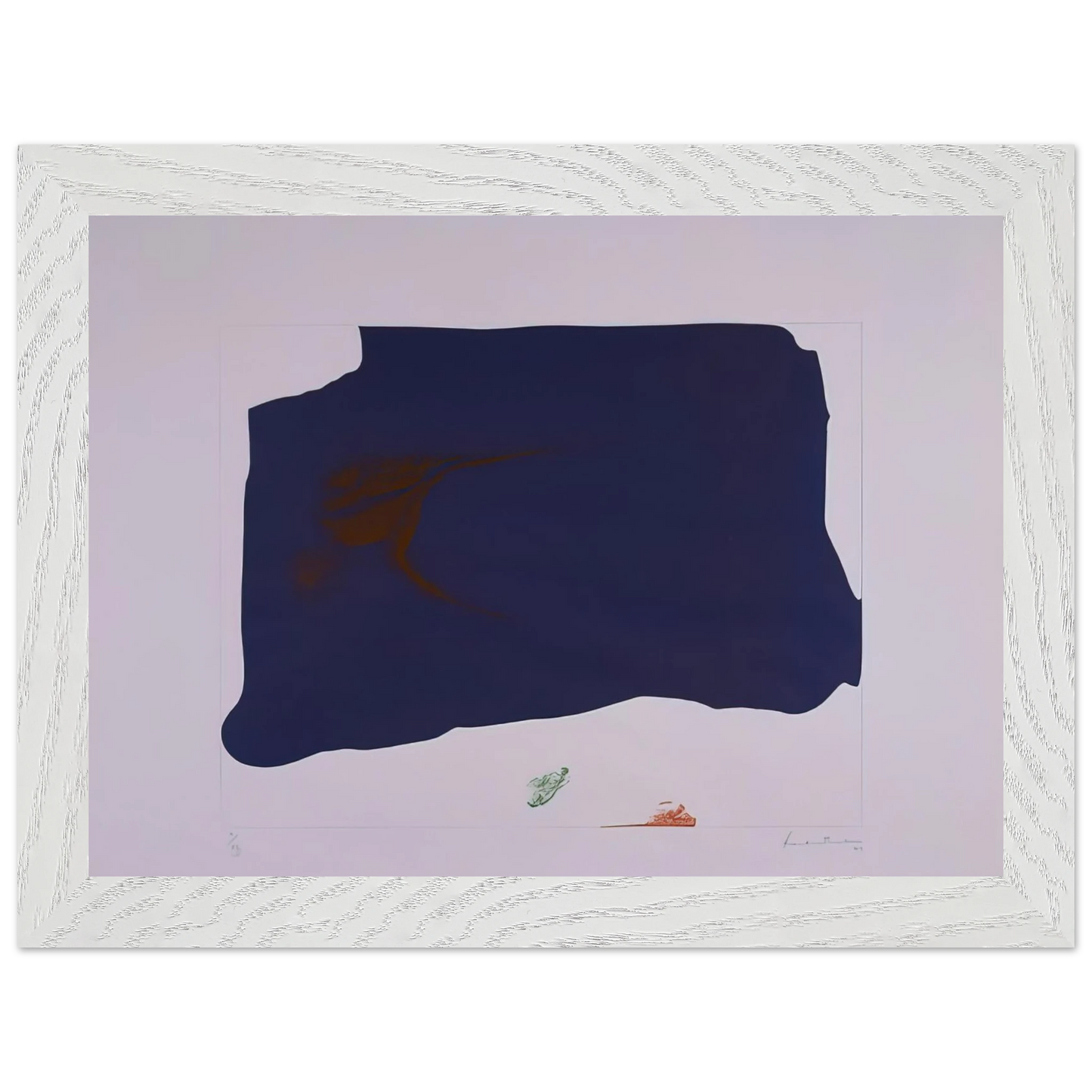 Helen Frankenthaler - Variation II on Mauve Corner - 1969 Wall art - A3 (29.7 x 42  cm) - Premium Wooden Framed Poster With Fine Art Paper-canvas - White frame