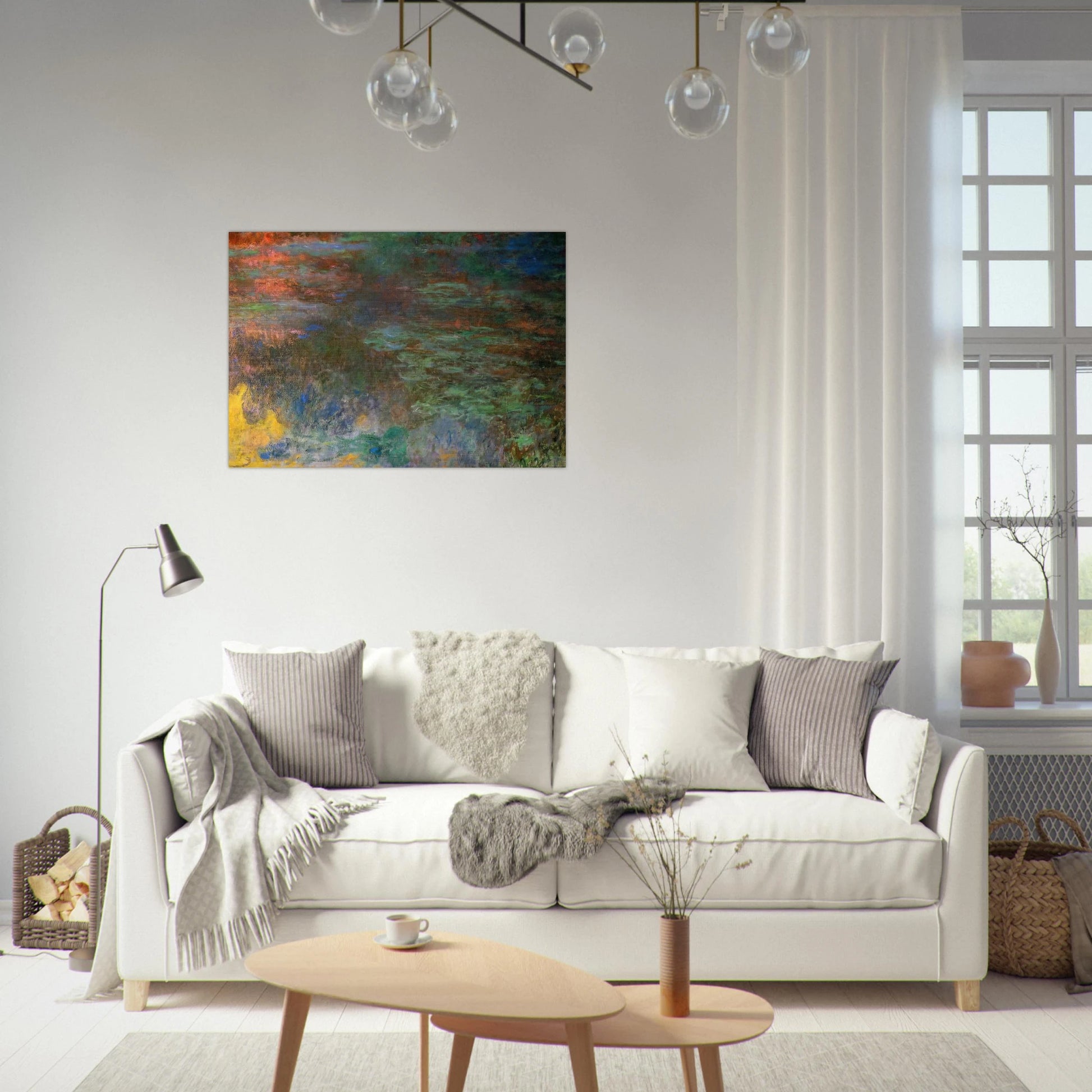 Water Lily Pond, Evening right panel - claude monet Brushed Aluminum Print - 70x100 cm / 28x40 inches | claude monet Aluminum Print | claude monet Prints