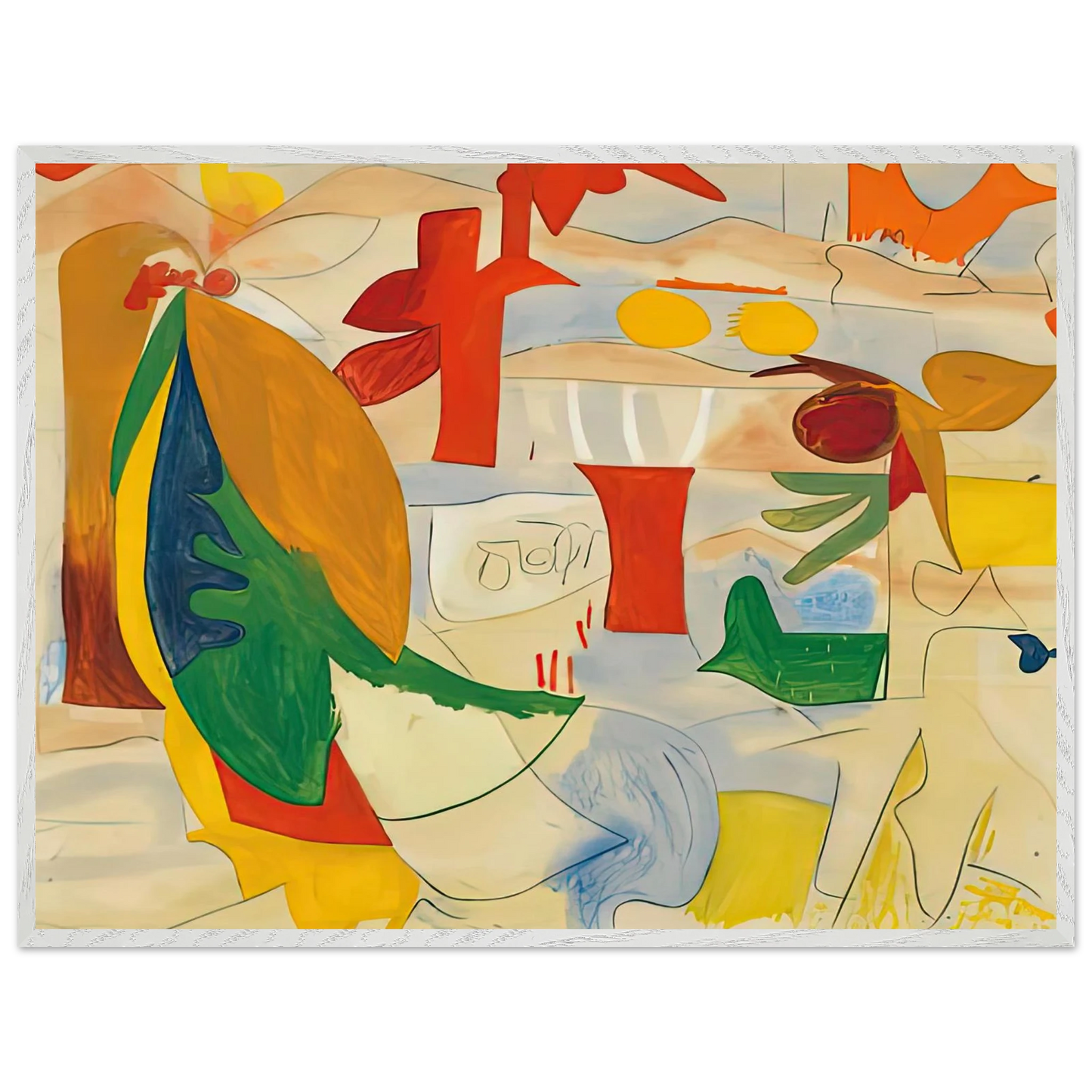 Helen Frankenthaler - Abstract Landscape, 1951- Wall Art - 30x40 cm / 12x16 inches - Premium Wooden Framed Poster With Fine Art Paper-canvas - Black frame