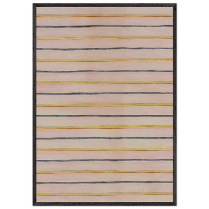 Pin Stripes - 1960 - Gene Davis 70x100 cm / 28x40 inches Framed Art Print – Black Wooden Frame
