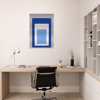 HOMAGE TO THE SQUARE BLUE WHITE GREY 1951 - Josef Albers Brushed Aluminum Print - 70x100 cm / 28x40 inches | Josef Albers Aluminum Print | Josef Albers Prints