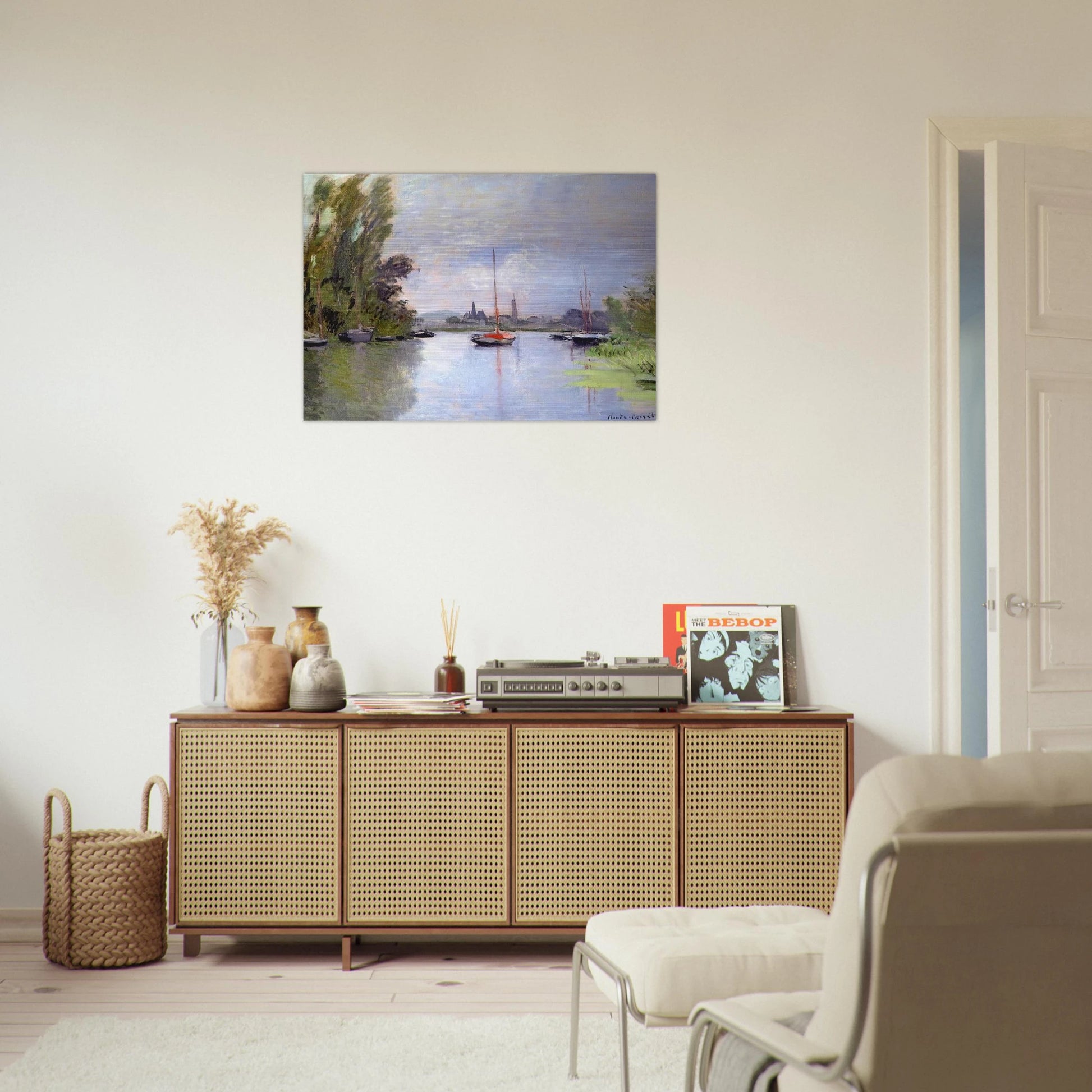 Argenteuil Seen from the Small Arm of the Seine - claude monet Brushed Aluminum Print - 70x100 cm / 28x40 inches | claude monet Aluminum Print | claude monet Prints