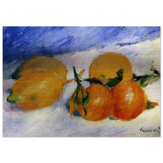 Still Life with Lemons and Oranges - Pierre-Auguste Renoir Brushed Aluminum Print - 70x100 cm / 28x40 inches | Pierre-Auguste Renoir Aluminum Print | Pierre-Auguste Renoir Prints