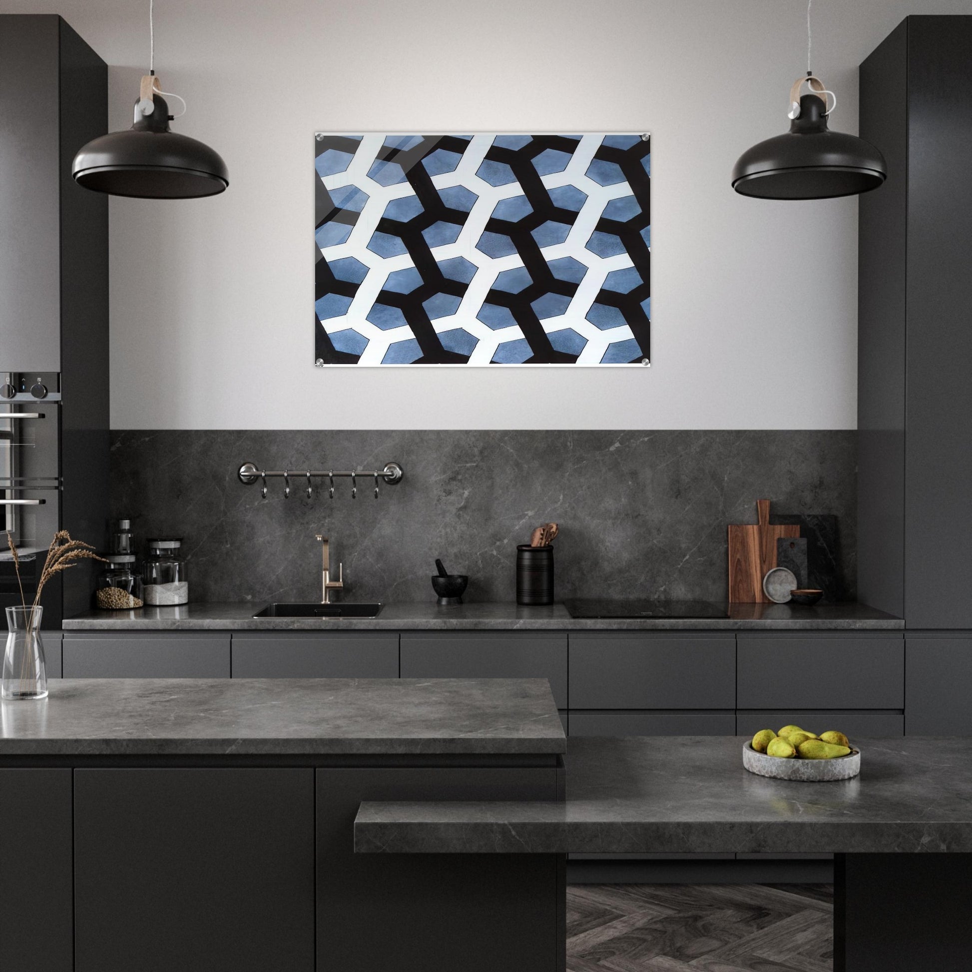 INTERLACED HEXAGON - MC Escher Acrylic Print - 70x100 cm / 28x40″ inches | MC Escher Wall Art | MC Escher Prints