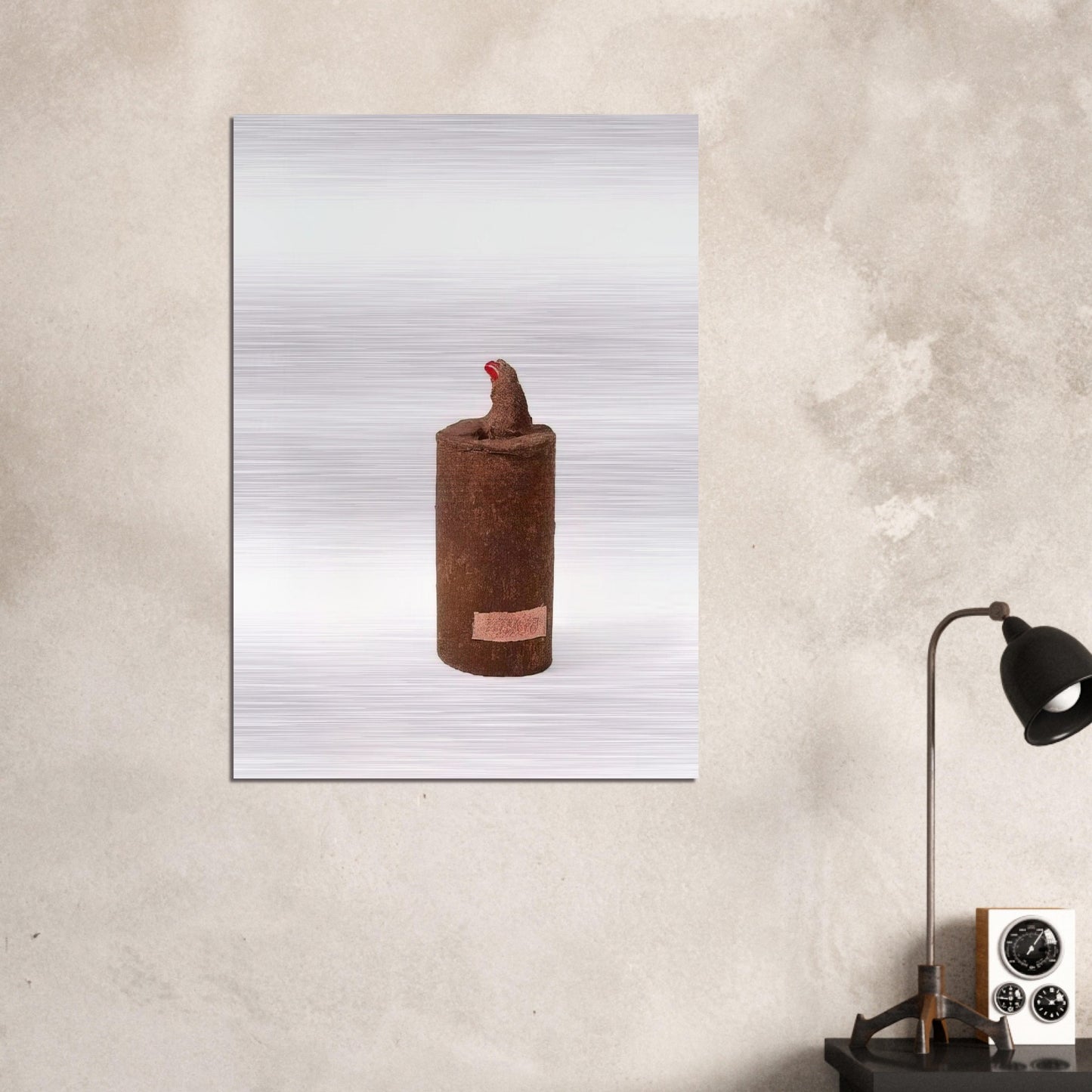 Tall Garden Gnome - 1969 - Dieter Roth Brushed Aluminum Print - 70x100 cm / 28x40 inches | Dieter Roth Aluminum Print | Dieter Roth Prints