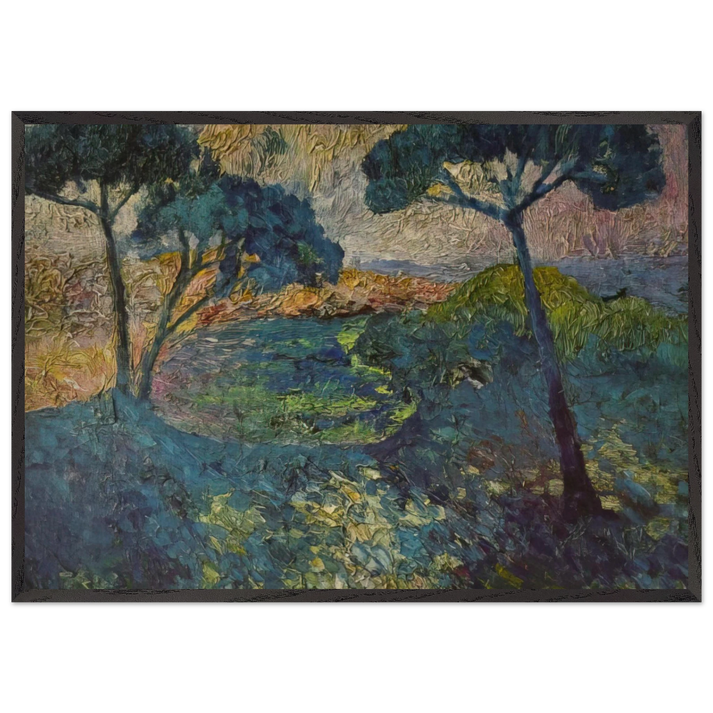 THE THREE PINES - Salvador Dali 70x100 cm / 28x40 inches Framed Art Print – Black Wooden Frame