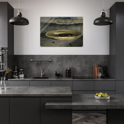LANDSCAPE WITH TELEPHONES ON A PLATE - Salvador Dali Acrylic Print - 70x100 cm / 28x40″ inches