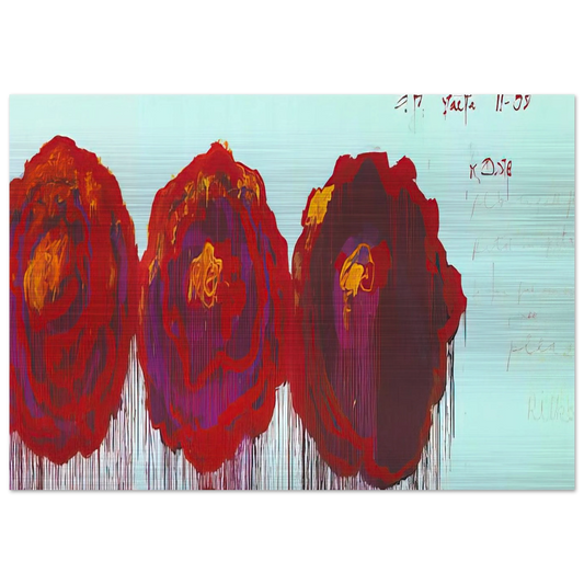 The Rose  IV  - Cy Twombly Brushed Aluminum Print - 70x100 cm / 28x40 inches | Cy Twombly Aluminum Print | Cy Twombly Prints