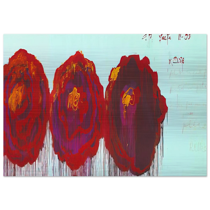 The Rose  IV  - Cy Twombly Brushed Aluminum Print - 70x100 cm / 28x40 inches | Cy Twombly Aluminum Print | Cy Twombly Prints