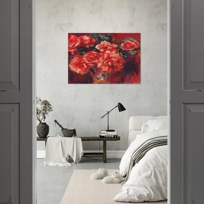 Moss roses - Pierre-Auguste Renoir Brushed Aluminum Print - 70x100 cm / 28x40 inches | Pierre-Auguste Renoir Aluminum Print | Pierre-Auguste Renoir Prints