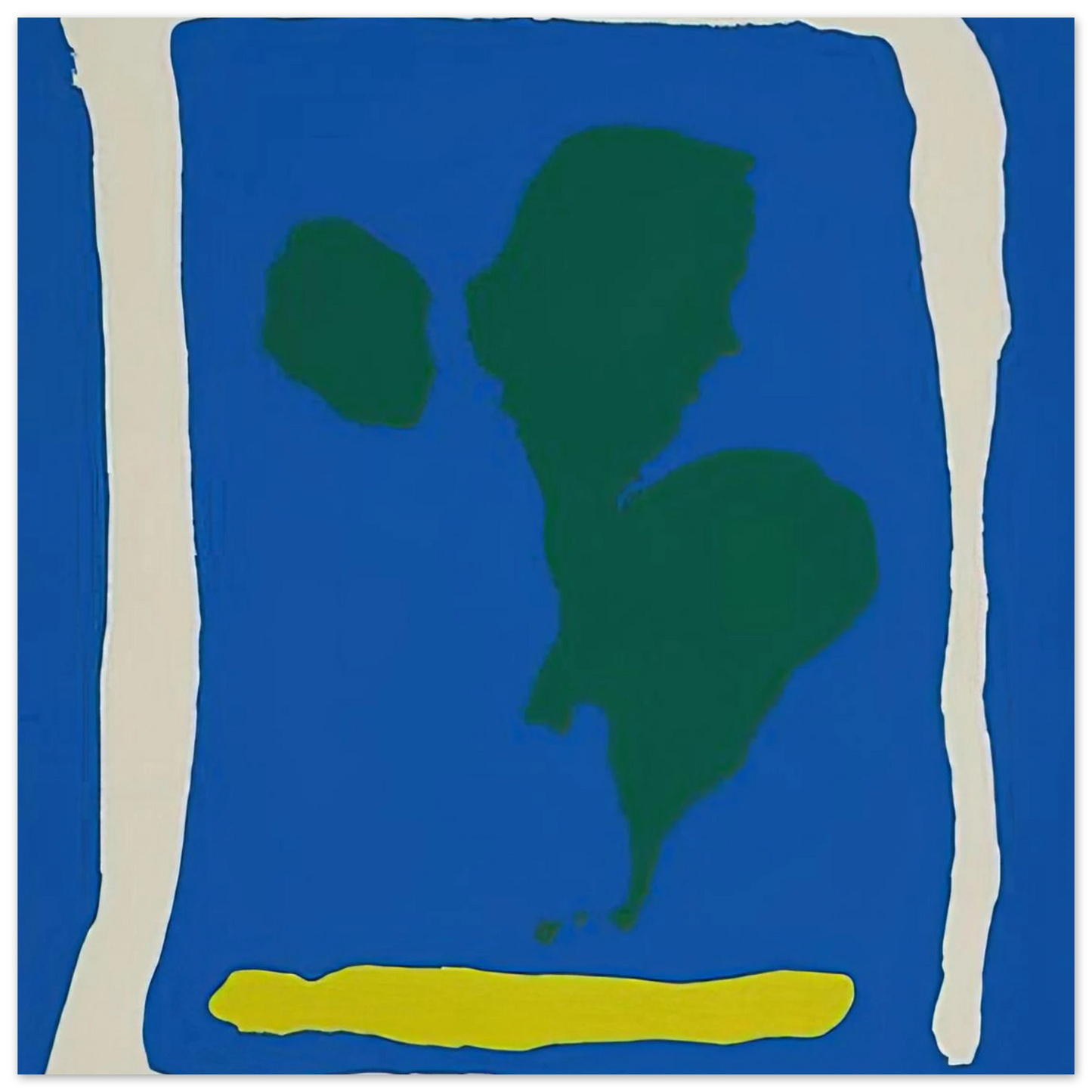 Helen Frankenthaler - Air Frame - 1965 Wall art - 70x70 cm / 28x28 inches - Premium Wooden Framed Poster With Fine Art Paper-canvas - Wood frame
