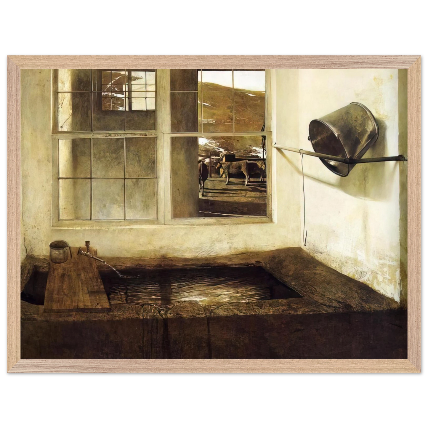 Andrew Wyeth - SPRING FED Wall Art - 30x40 cm / 12x16 inches - Premium Wooden Framed Poster With Fine Art Paper-canvas - Wood frame