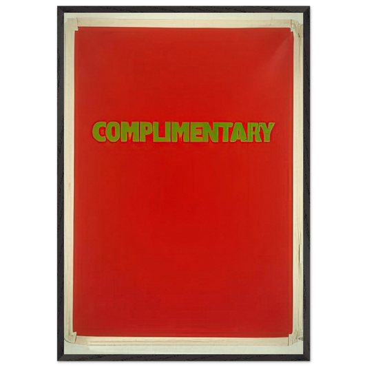 Complimentary - 1990 - Billy Apple 70x100 cm / 28x40 inches Framed Art Print – Black Wooden Frame