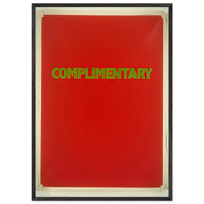 Complimentary - 1990 - Billy Apple 70x100 cm / 28x40 inches Framed Art Print – Black Wooden Frame