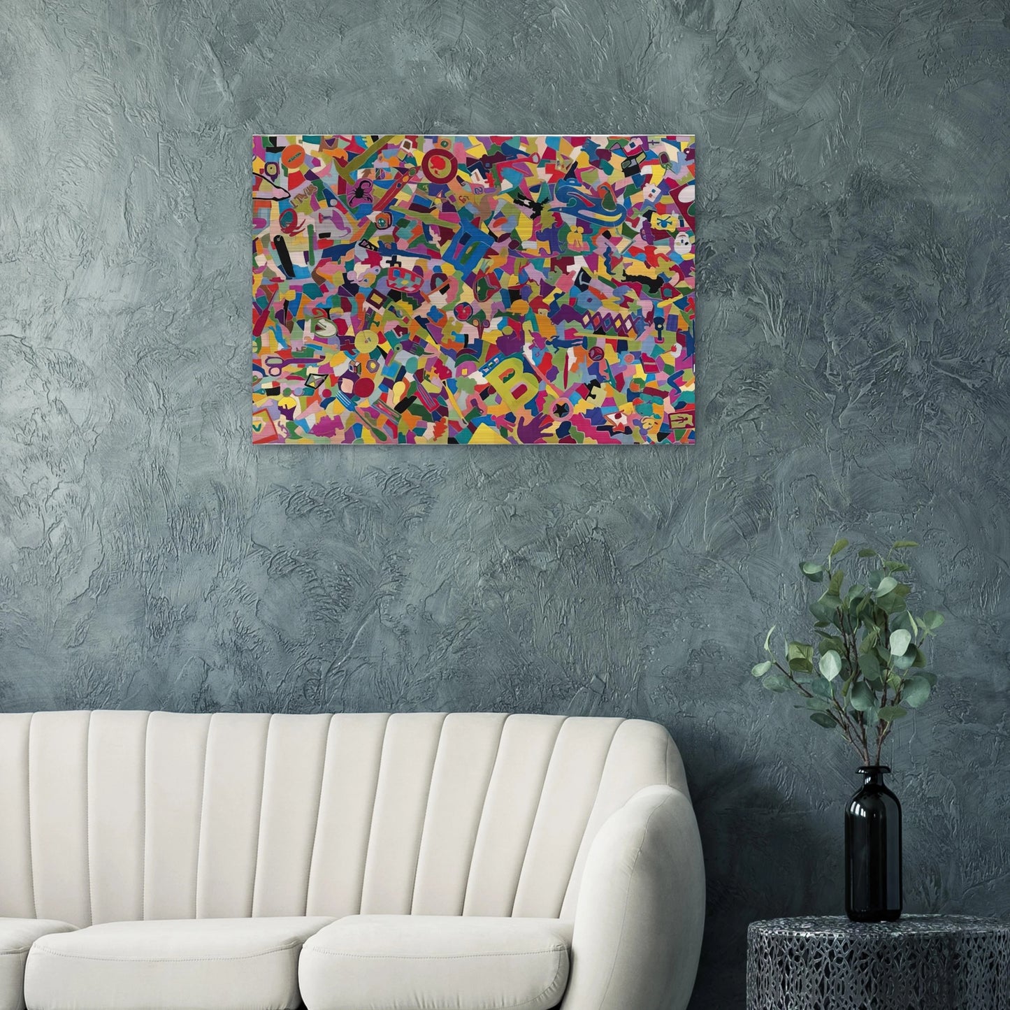 TUTTO 1988 - Alighiero Boetti Brushed Aluminum Print - 70x100 cm / 28x40 inches | Alighiero Boetti Aluminum Print | Alighiero Boetti Prints
