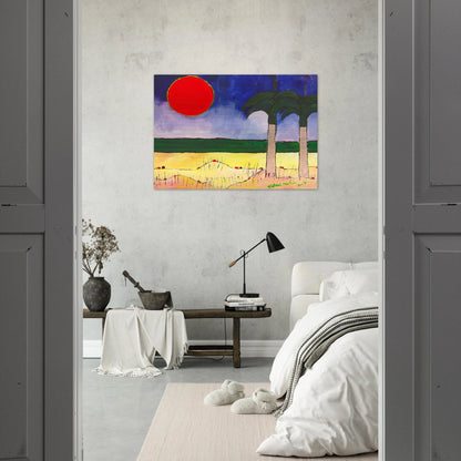 Marinha com Sol e Palmeiras - 2003 - Aldemir Martins Brushed Aluminum Print - 70x100 cm / 28x40 inches | Aldemir Martins Aluminum Print | Aldemir Martins Prints