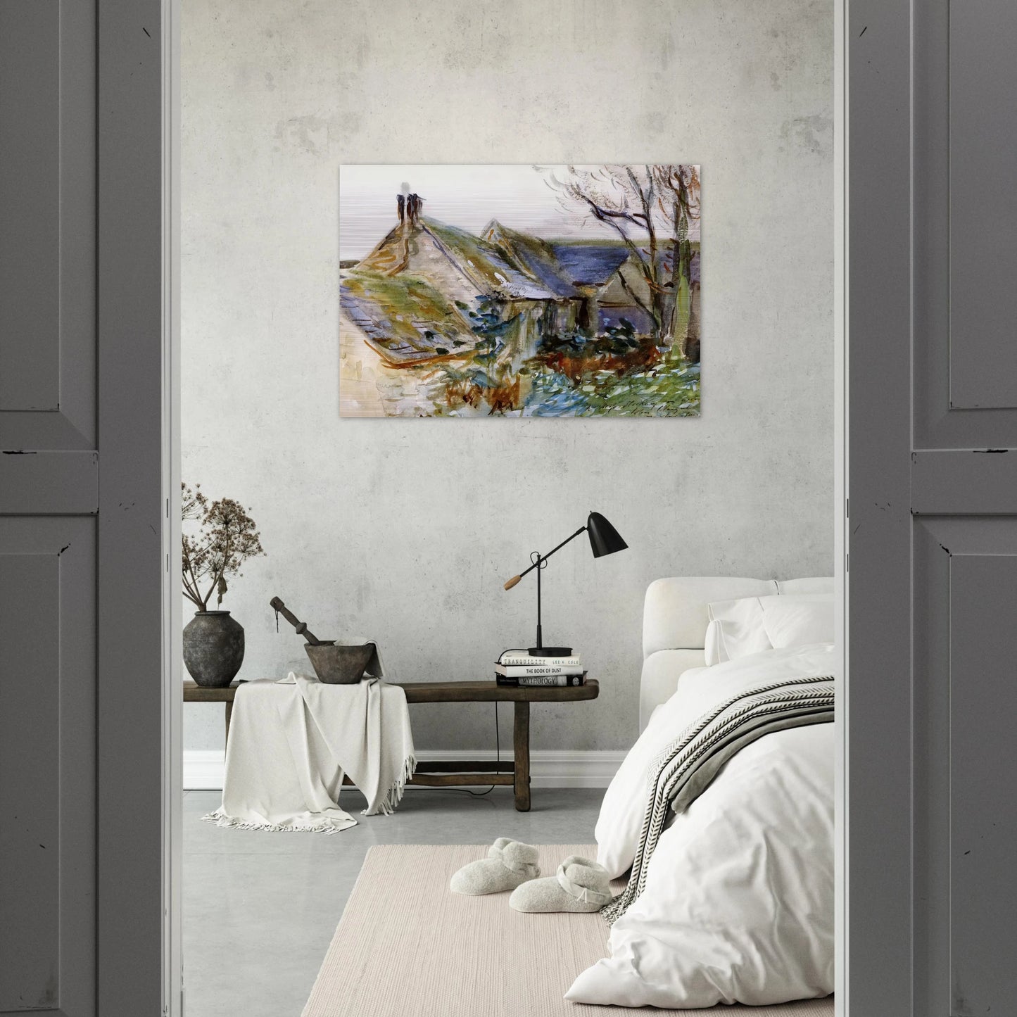 Cottage at Fairford, Gloucestershire - John Singer Sargent Brushed Aluminum Print - 70x100 cm / 28x40 inches | John Singer Sargent Aluminum Print | John Singer Sargent Prints
