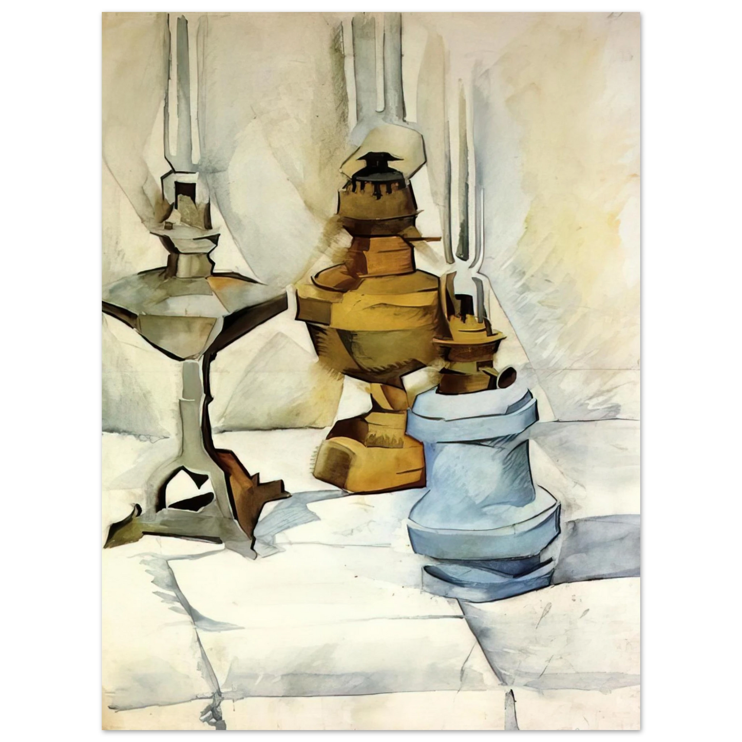 Juan Gris - THREE LAMPS 1911  75x100 cm / 30x40inches Fine Art Poster