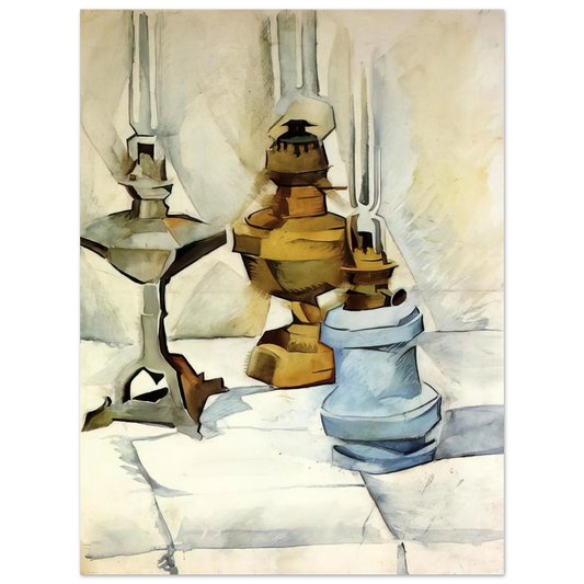 Juan Gris - THREE LAMPS 1911  75x100 cm / 30x40inches Fine Art Poster
