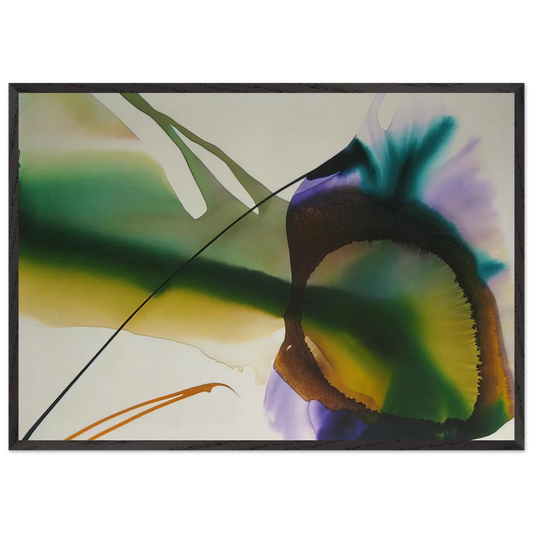 Phenomena Amber Sight - 1968 - Paul Jenkins 70x100 cm / 28x40 inches Framed Art Print – Black Wooden Frame