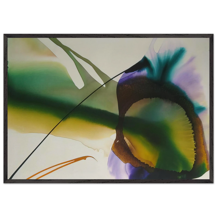Phenomena Amber Sight - 1968 - Paul Jenkins 70x100 cm / 28x40 inches Framed Art Print – Black Wooden Frame