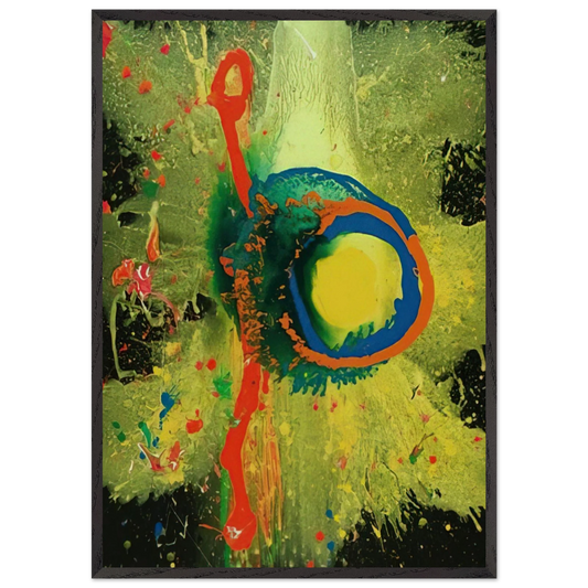 Survivor Man 170808 - 2008 - John Hoyland 70x100 cm / 28x40 inches Framed Art Print – Black Wooden Frame